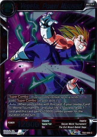 Vegeta, Power Misused - TB2-006 - Common (FOIL) available at 401 Games Canada