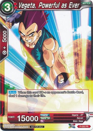 Vegeta, Powerful as Ever - P-030 - Promo (Non-Foil) available at 401 Games Canada