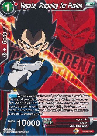 Vegeta, Prepping for Fusion - BT6-009 - Common (Magnificent Collection) available at 401 Games Canada