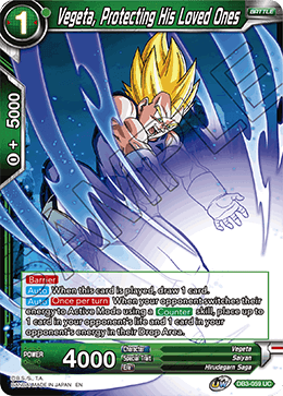 Vegeta, Protecting His Loved Ones - DB3-059 - Uncommon available at 401 Games Canada