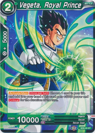 Vegeta, Royal Prince - SD9-03 - Starter Rare available at 401 Games Canada