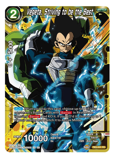 Vegeta, Striving to be the Best - TB3-051 - Foil Rare (Reprint) available at 401 Games Canada