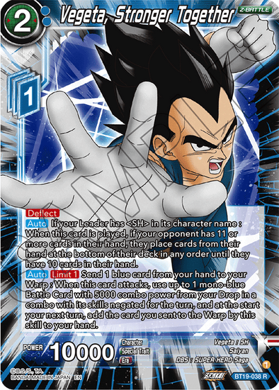 Vegeta, Stronger Together - BT19-038 - Rare available at 401 Games Canada