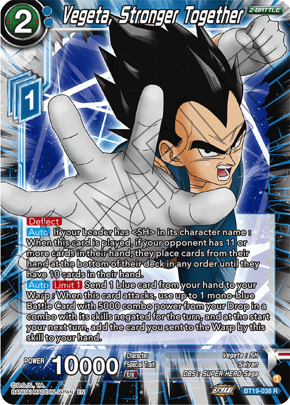 Vegeta, Stronger Together - BT19-038 - Rare available at 401 Games Canada