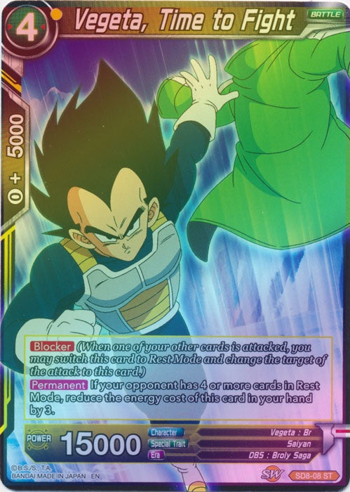 Vegeta, Time to Fight - SD8-08 - Starter Rare (FOIL) available at 401 Games Canada