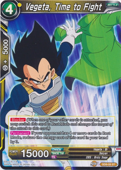 Vegeta, Time to Fight - SD8-08 - Starter Rare available at 401 Games Canada