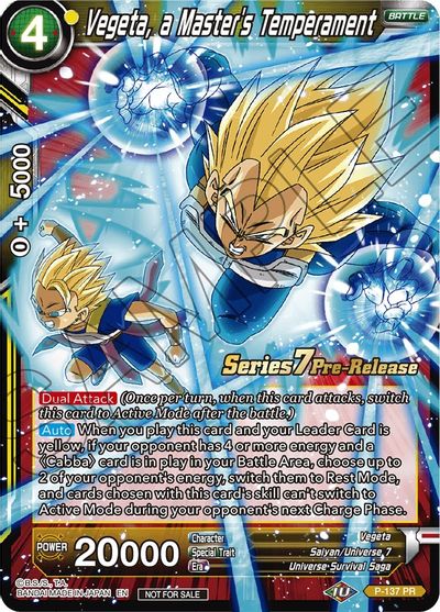 Vegeta, a Master's Temperament - P-137 - Promo (Series 7 Pre-Release) available at 401 Games Canada