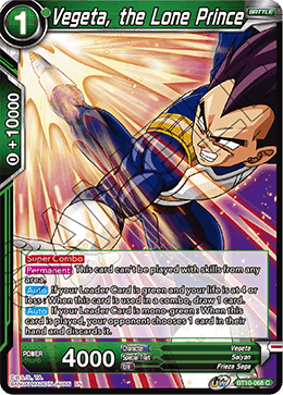 Vegeta, the Lone Prince - BT10-068 - Common available at 401 Games Canada