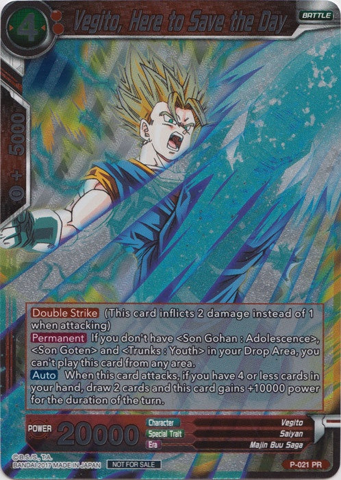 Vegito, Here to Save the Day - P-021 - Promo (Foil) available at 401 Games Canada