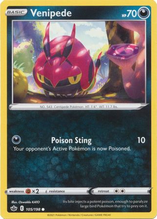 Venipede - 105/198 - Common available at 401 Games Canada