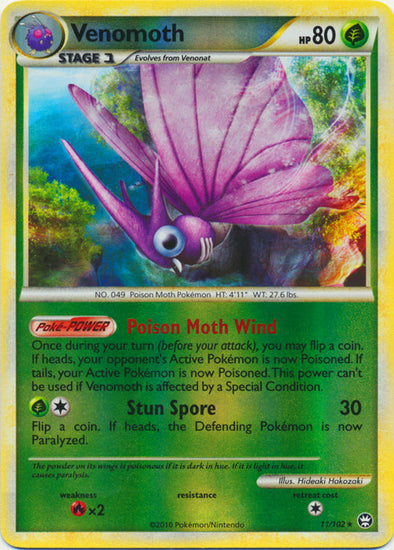 Venomoth - 11/102 - Holo Rare - Reverse Holo available at 401 Games Canada