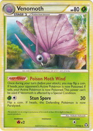 Venomoth - 11/102 - Rare - Theme Deck Exclusive available at 401 Games Canada