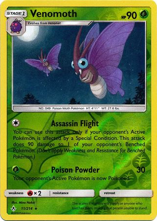 Venomoth - 11/214 - Rare - Reverse Holo available at 401 Games Canada