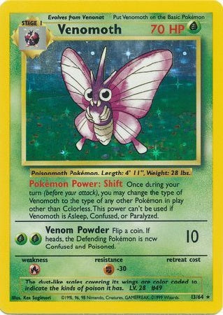 Venomoth - 13/64 - Holo (No Set Symbol Misprint) available at 401 Games Canada