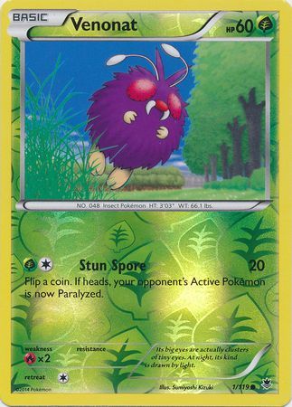 Venonat - 1/119 - Common - Reverse Holo available at 401 Games Canada