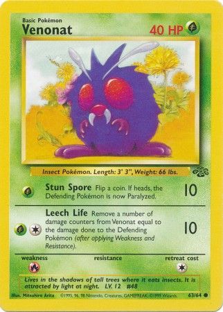 Venonat - 63/64 - Common - Unlimited available at 401 Games Canada