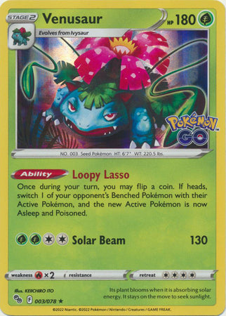 Venusaur - 003/078 - Holo Rare available at 401 Games Canada