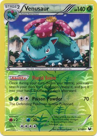 Venusaur - 3/108 - Holo Rare - Reverse Holo available at 401 Games Canada