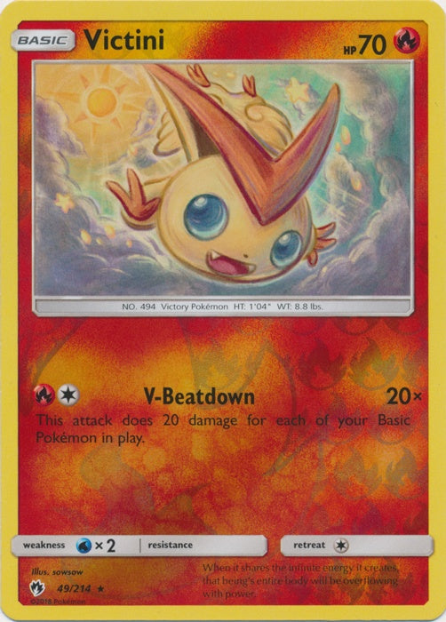 Victini - 49/214 - Rare - Reverse Holo available at 401 Games Canada