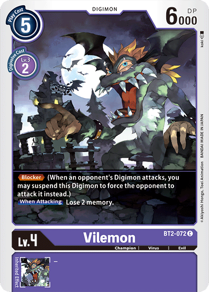 Vilemon - BT2-072 - Common available at 401 Games Canada