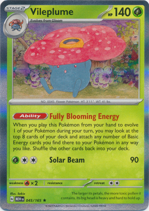 Vileplume - 045/165 - Rare available at 401 Games Canada