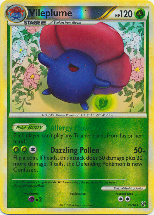 Vileplume - 24/90 - Rare - Reverse Holo available at 401 Games Canada