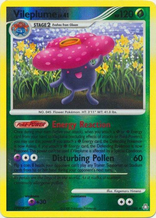 Vileplume - 45/146 - Rare - Reverse Holo available at 401 Games Canada