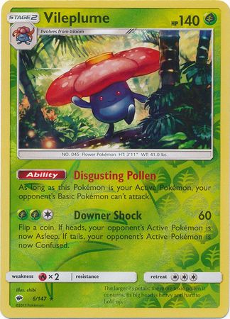 Vileplume - 6/147 - Holo Rare - Reverse Holo available at 401 Games Canada