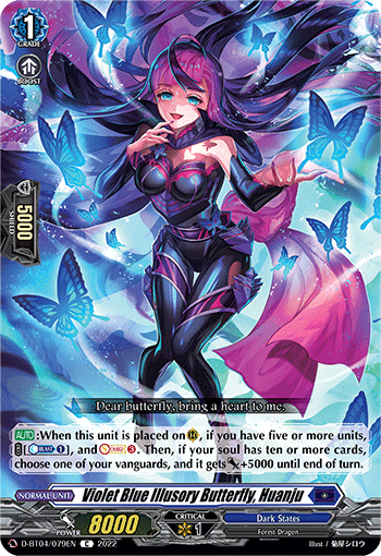 Violet Blue Illusory Butterfly, Huanju - D-BT04/079 - Common available at 401 Games Canada