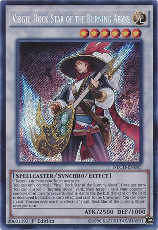 Virgil, Rock Star of the Burning Abyss - NECH-EN085 - Secret Rare - 1st Edition available at 401 Games Canada