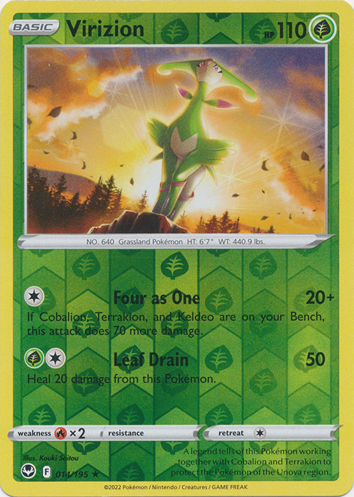 Virizion - 014/195 - Rare - Reverse Holo available at 401 Games Canada