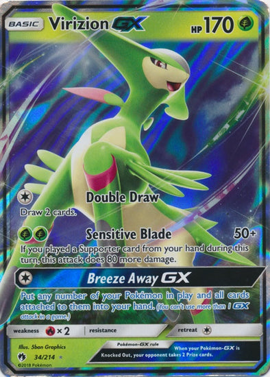 Virizion GX - 34/214 - Ultra Rare available at 401 Games Canada