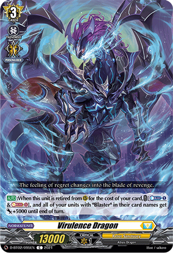 Virulence Dragon - D-BT02/095 - Common available at 401 Games Canada