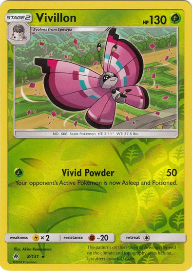 Vivillon - 8/131 - Rare - Reverse Holo available at 401 Games Canada