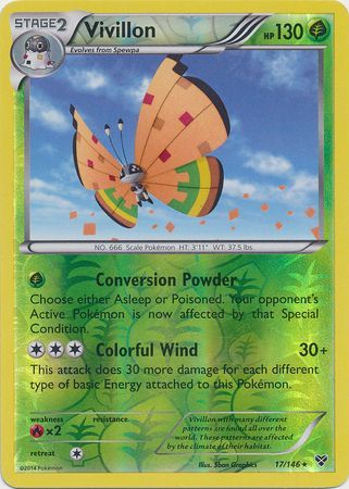 Vivillon (Orange) - 17/146 - Holo Rare - Reverse Holo available at 401 Games Canada