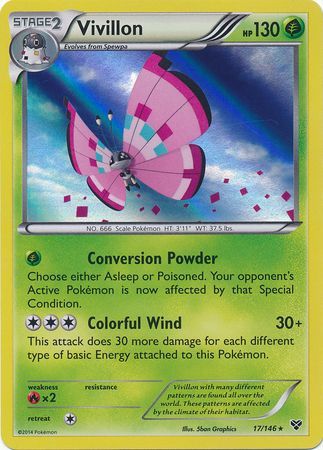 Vivillon (Pink) - 17/146 - Holo Rare available at 401 Games Canada