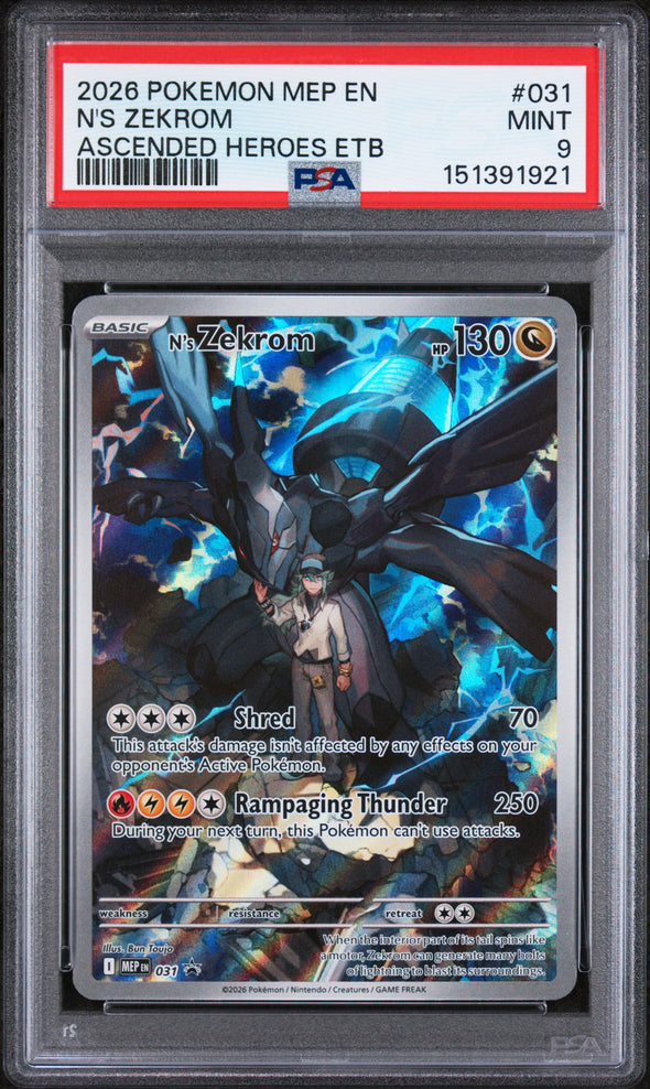 N'S ZEKROM (031) - POKEMON MEP EN-ME BLACK STAR PROMO - ASCENDED HEROES ETB - MINT 9