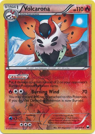 Volcarona - 22/108 - Holo Rare - Reverse Holo available at 401 Games Canada