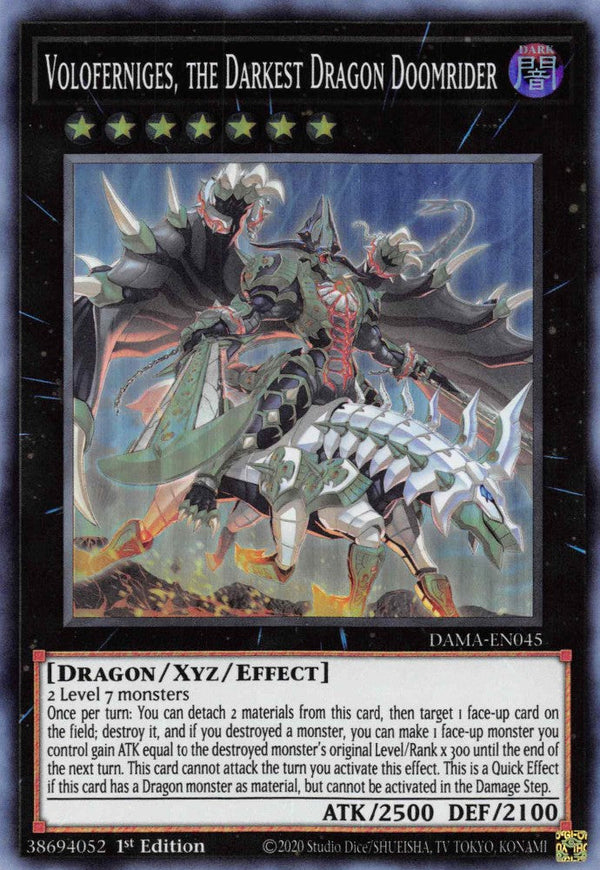 Voloferniges, the Darkest Dragon Doomrider - DAMA-EN045 - Super Rare - 1st Edition available at 401 Games Canada