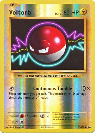 Voltorb - 39/108 - Common - Reverse Holo available at 401 Games Canada