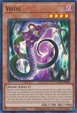 Votis - CYAC-EN094 - Super Rare - 1st Edition available at 401 Games Canada