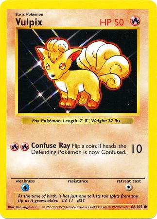 Vulpix - 68/102 - Common - Shadowless available at 401 Games Canada