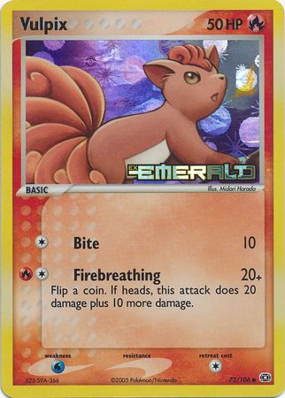 Vulpix - 72/106 - Common - Reverse Holo available at 401 Games Canada