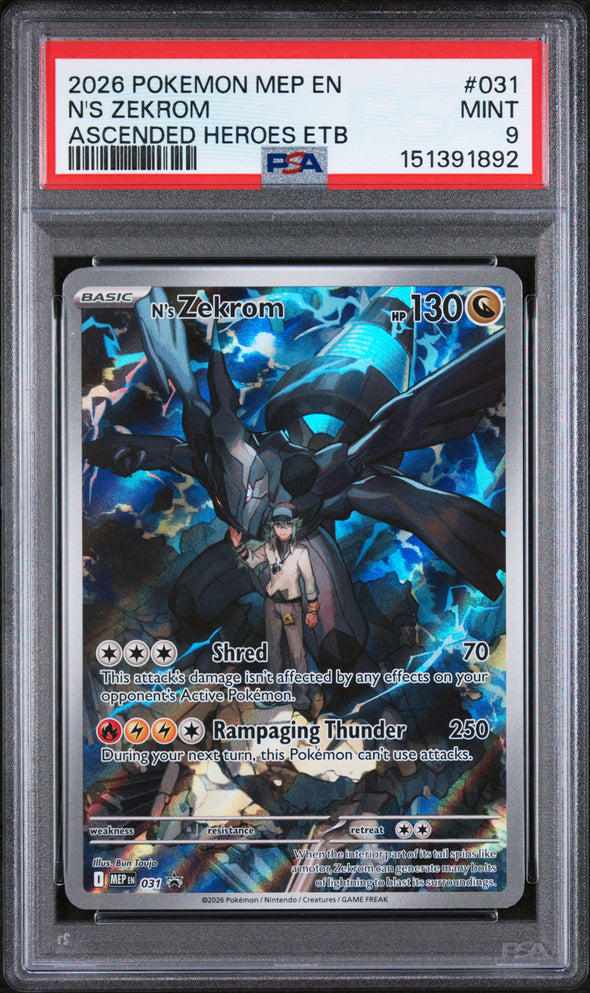 N'S ZEKROM (031) - POKEMON MEP EN-ME BLACK STAR PROMO - ASCENDED HEROES ETB - MINT 9