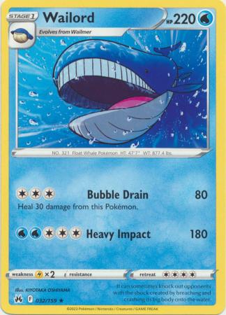 Wailord - 032/159 - Rare available at 401 Games Canada