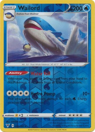 Wailord - 032/185 - Holo Rare - Reverse Holo available at 401 Games Canada