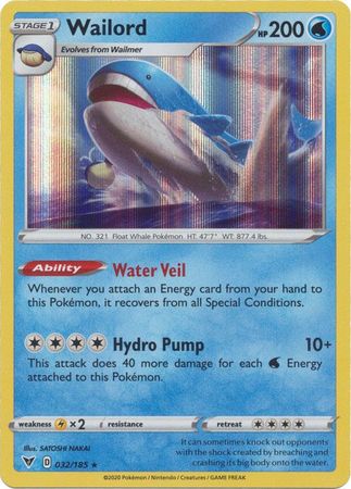 Wailord - 032/185 - Holo Rare available at 401 Games Canada