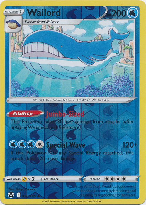 Wailord - 038/195 - Uncommon - Reverse Holo available at 401 Games Canada