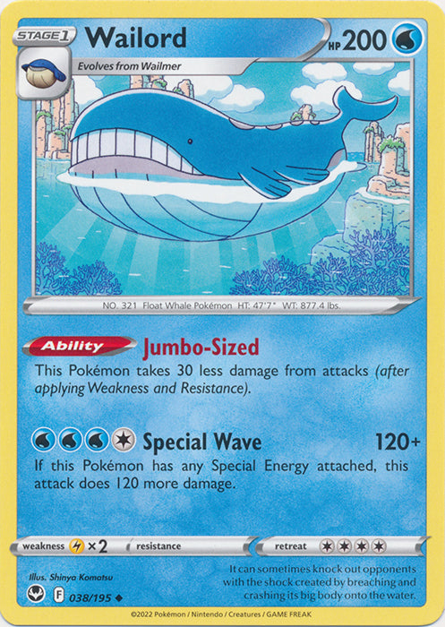 Wailord - 038/195 - Uncommon available at 401 Games Canada