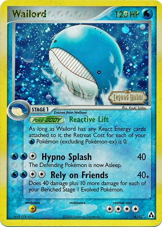 Wailord - 14/92 - Holo Rare - Reverse Holo available at 401 Games Canada